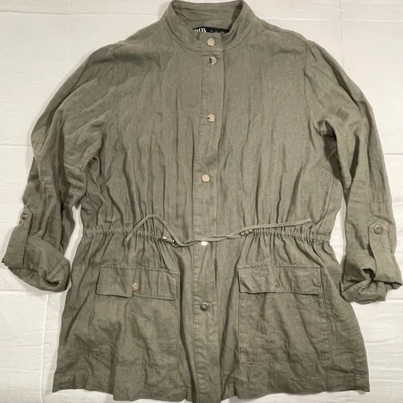 Zara Women's Olive Green Jacket - Picture 2 of 4